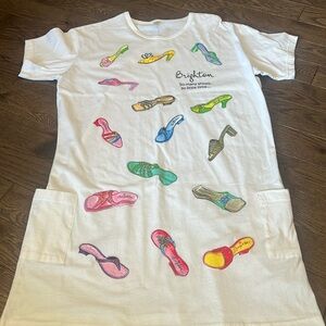 Brighton Womens One Size White  Shoe  T-Shirt SS  long sleep or swim cover